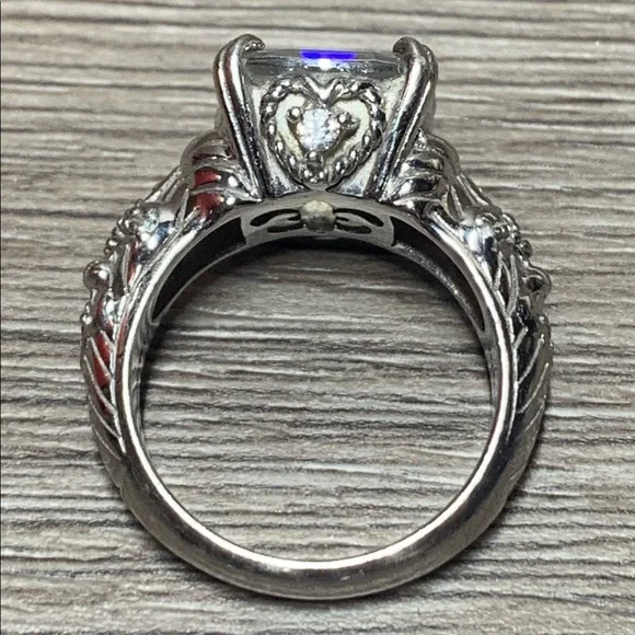 Judith Ripka Sterling Silver Asscher Cut Cubic Zirconia Ring, Size 5 - Picture 7 of 10